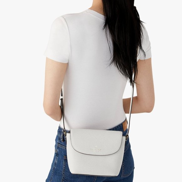 New Kate Spade Emmie Flap Crossbody Leather Quill Grey - Picture 2 of 5